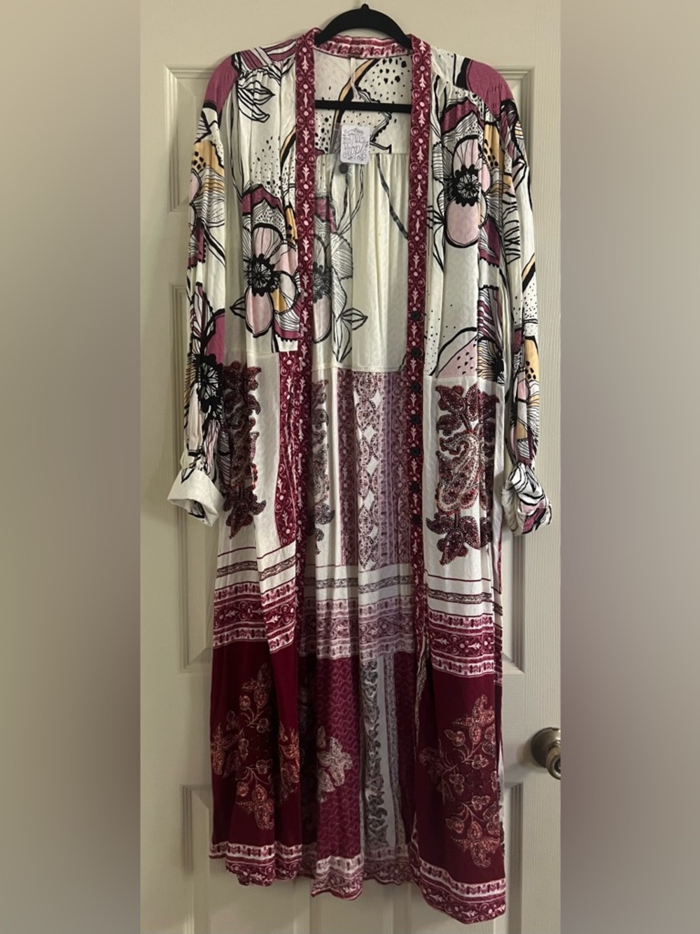 Free People- C'est Moi Mixed Print Maxi Top